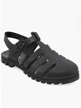 MIA Jelly Fisherman’s Sandal Matte Black Adjustable Buckle Women’s Size 8